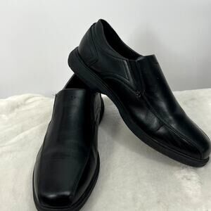 NUNN BUSH Men's Black Leather Slip-on Dress Shoes KORE Sole 11   Office Wear